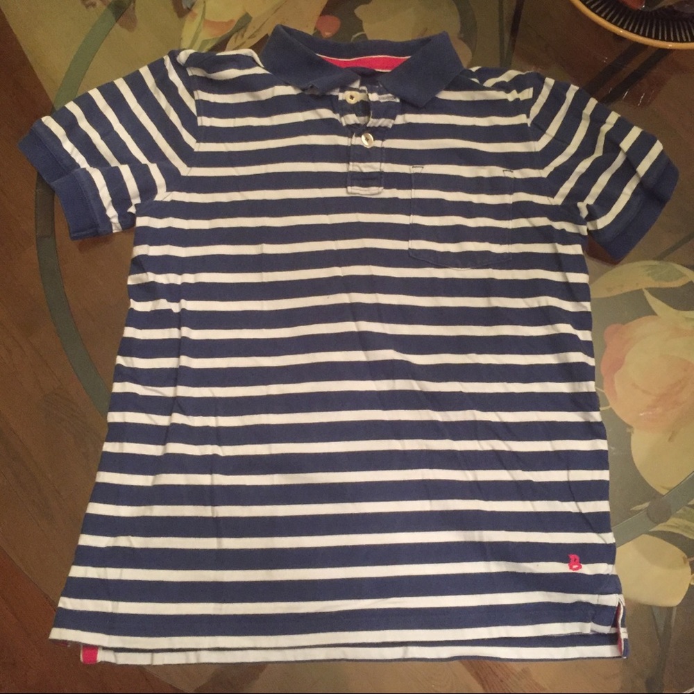 Men’s medium Boden blue and white striped polo